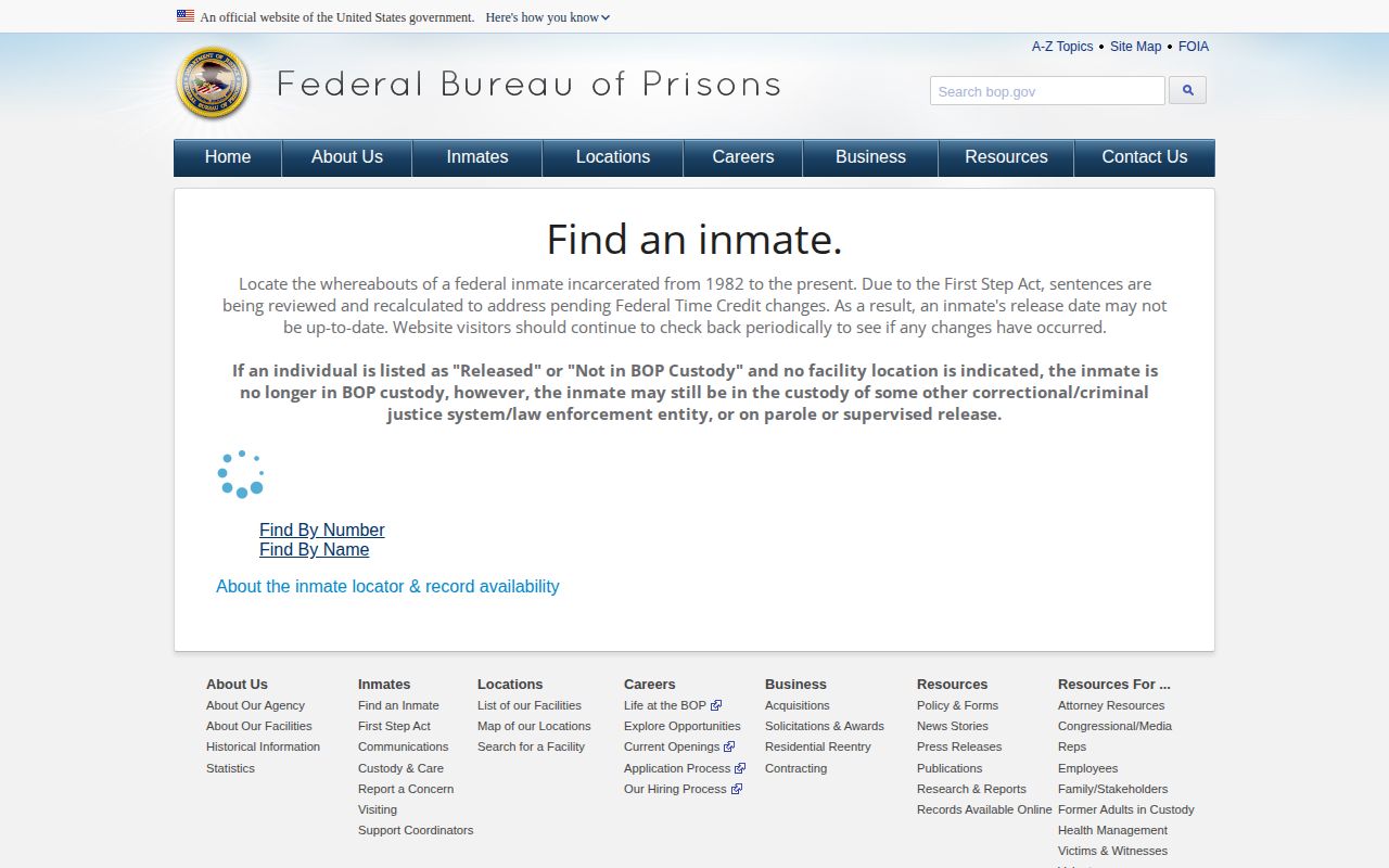 Federal custody locator without an Allen County booking photo field