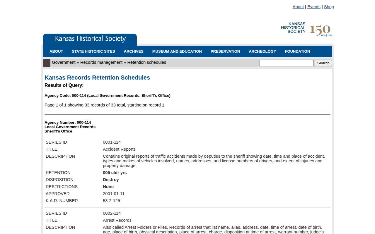 Allen County sheriff booking and mugshot retention records